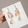 Alloy Resin Shell Shape Dangle Earrings FS-WG8A9F4-08-1