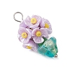 Glass Seed Beaded Flowerpot Pendants PALLOY-MZ00520-04-3