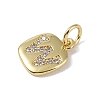 Rack Plating Brass Micro Pave CLear Cubic Zirconia Charms KK-E110-14G-W-2