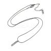 304 Stainless Steel Crystal Rhinestone Rectangle Pendant Round Snake Chain Necklaces for Women NJEW-Z044-06P-2