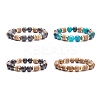 Natural Coconut & Stone Beaded Stretch Bracelet for Women BJEW-JB07546-1