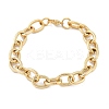 304 Stainless Steel Cable Chain Bracelets for Women Men BJEW-F488-34G-4
