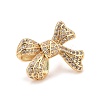 Cubic Zirconia Bowknot Cuff Earrings EJEW-A069-01G-2