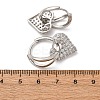 Brass Micro Pave Clear Cubic Zirconia Hoop Earrings EJEW-D322-08P-5