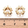 Brass Micro Pave Clear Cubic Zirconia European Beads KK-N275-07G-3