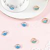 8Pcs 2 Colors Brass Sky Blue Cubic Zirconia Connector Charms KK-BBC0018-19-7