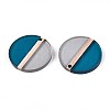 Transparent Resin & Wood Pendants RESI-T057-57A-2
