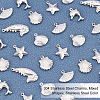 36Pcs 6 Style 304 Stainless Steel Charms STAS-UN0020-38P-5