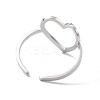 Non-Tarnish Hollow Out Heart 304 Stainless Steel Open Cuff Ring for Women LS-RJEW-E073-07P-3