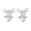Brass Micro Pave Clear Cubic Zirconia Charms KK-P342-10P-1