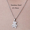 Non-Tarnish 201 Stainless Steel Bear Pendant Necklace NJEW-OY001-09-3