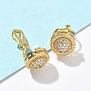 Brass Micro Pave Clear Cubic Zirconia Clip-on Earrings EJEW-A132-02B-G-3