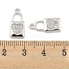 Brass Micro Pave Clear Cubic Zirconia Pendants KK-G492-03B-P-3