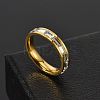 304 Stainless Steel with Crystal Rhinestone Finger Rings FS-WGF5DC4-14-2