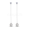 SHEGRACE Chic Rhodium Plated 925 Sterling Silver Dangle Ear Threads JE184A-1