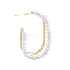 ABS Plastic Imitation Pearl Oval Stud Earrings EJEW-P205-03G-4