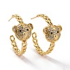 Bear Brass Micro Pave Clear Cubic Zirconia Ear Studs for Her KK-K258-28G-RS-1