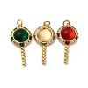 Brass Micro Pave Cubic Zirconia Pendants KK-U076-04G-1
