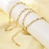 3MM Brass Textured Oval Link Chain Necklaces for Women Men NJEW-F355-01G-1