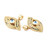 Brass Micro Pave Cubic Zirconia Pendants KK-H441-55G-02-3