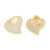 Brass Pave Clear Cubic Zirconia Studs Earring for Women EJEW-S225-06G-01-2