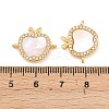 Natural White Shell Apple Link Connector Charms KK-Z140-06G-3