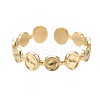 304 Stainless Steel Flat Round Open Cuff Ring RJEW-T023-65G-1