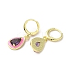 Teardrop Real 18K Gold Plated Brass Dangle Leverback Earrings EJEW-L268-026G-04-2