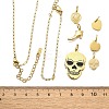 304 Stainless Steel Enamel Shoes Skull Heart Pumpkin Pendant & Necklaces & Bracelets Sets SJEW-Q002-01G-3