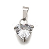 304 Stainless Steel Micro Pave Cubic Zirconia Pendants STAS-B086-13P-04-1