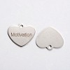Non-Tarnish 201 Stainless Steel Heart Pendants LS-STAS-L165-C20-1