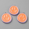 Opaque Resin Enamel Pendants RESI-WH0036-20E-2