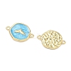 Ocean Brass Enamel Connector Charms KK-C251-05G-02-3