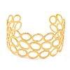304 Stainless Steel Open Cuff Bangles for Women LS-BJEW-G711-01F-G-1