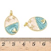 Brass Micro Pave Clear Cubic Zirconia Enamel Pendants KK-G536-23G-3