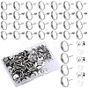100Pcs Flat Round Stainless Steel Stud Earring Settings STAS-SP0001-61D-P-1