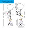 WEWAYSMILE 2 pcs Dog Keychain Car Keychain Pet Pendant Key-Ring Lovely Dog Key-ring Portable Metal Keychain Gift for Pet Lover Birthday Puppy Theme Party Supplies (Soccer and Dogs) JX799A-2