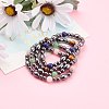 Non-magnetic Synthetic Hematite Beads Stretch Bracelets BJEW-JB05925-4