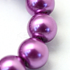 Baking Paint Pearlized Glass Pearl Round Bead Strands LS-HY-Q003-10mm-16-3