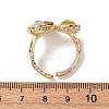 Natural Rose Quartz/Korean Jade/Agate Germ Cuff Rings RJEW-M076-05G-04-3