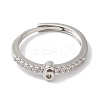 Rack Plating Brass Clear Cubic Zirconia Number 6 Adjustable Rings for Women RJEW-S407-09P-06-2