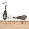 Brass Natural Mixed Stone Teardrop Dangle Earrings G-B149-15R-6