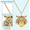 2Pcs 2 Colors Alloy Pendant Necklaces Set with Rhinestone NJEW-AN0001-83-3