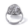 Non-Tarnish 201 Stainless Steel Triskele Triskelion Adjustable Rings RJEW-C074-07P-4