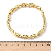Clear Cubic Zirconia Rectangle Link Chains Bracelet BJEW-G773-03G-5