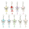 9Pcs 9 Colors Angel Acrylic & Alloy & Platic Beads Pendant Decoration HJEW-YW00083-1