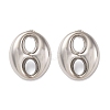 Oval 304 Stainless Steel Stud Earrings EJEW-A125-79B-P-4