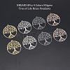 8Pcs 4 Colors Filigree Tree of Life Brass Pendants KK-NB0002-56-5