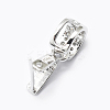 Anti-Tarnish Rhodium Plated 925 Sterling Silver Micro Pave Cubic Zirconia Pendant Bails X-STER-P034-43P-3