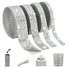 4 Rolls 4 Style Glass Self Adhesive Hotfix Rhinestone Ribbon Trimming DIY-PH0013-85-1